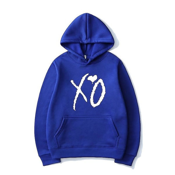 The Weeknd trykte hættetrøjer Xo ode Print hættetrøje Herrer Kvinder Harajuku Hip Hop Pullover Hoodie Toppar .i Blue 02 M