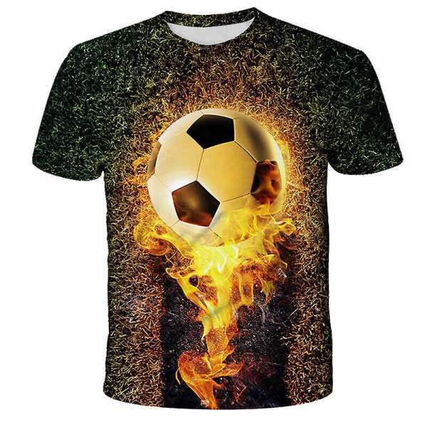 Sommar Barn Pojkar Flickor Fotboll 3d Print T-shirt Toppar Pullover I Style 04 140CM 8-9Y