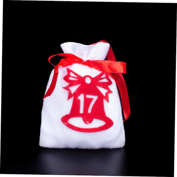 WJ 1Set 24 Styck Julgodispapper Flanellpåse Julgodispåse Julsnoddpåsar Adventskalender till julfavoritpåsar Väska hollow out 16X11CM