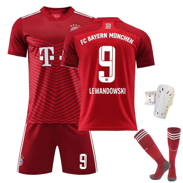 FC Bayern München Fotbollsdräkter för barn Fotbollströja Träningströja kostym 21/22 - Lewandowski/Sane/Muller W I Lewandowski Home XL (180-190cm)