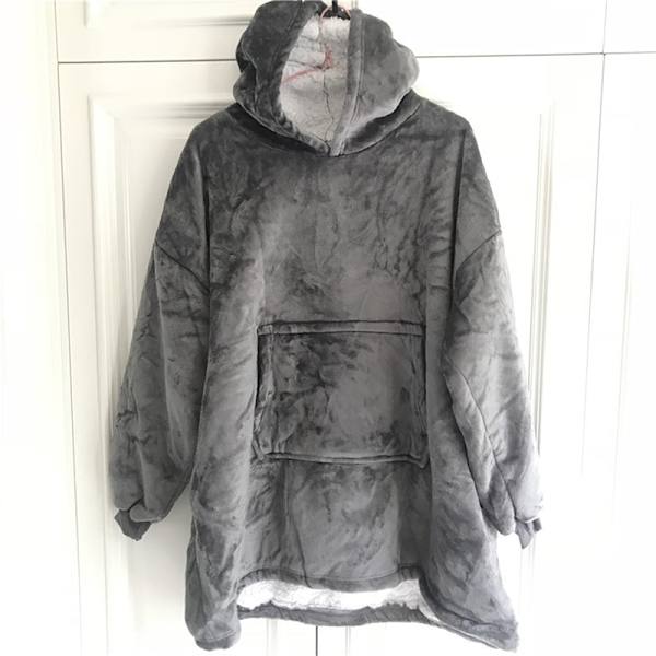Filt med ermer Dame Oversized Vinter Hoodie Fleece Varm