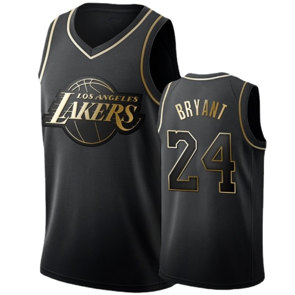 NBA-brodert Los Angeles Lakers Kobe Bryant-trøye i svart gull CNR - Perfekt M