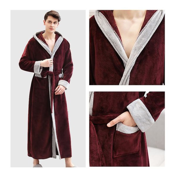 Vinter orgonrock för män Tjocka modeller Långa modeller ode Vadderad dräkt Flanell hemrock wine red Z wine red M