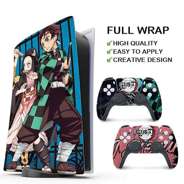 Playstation 5 Ps5-konsollklistremerke Disk Controllers Demon Slayer-klistremerkedekseldekor