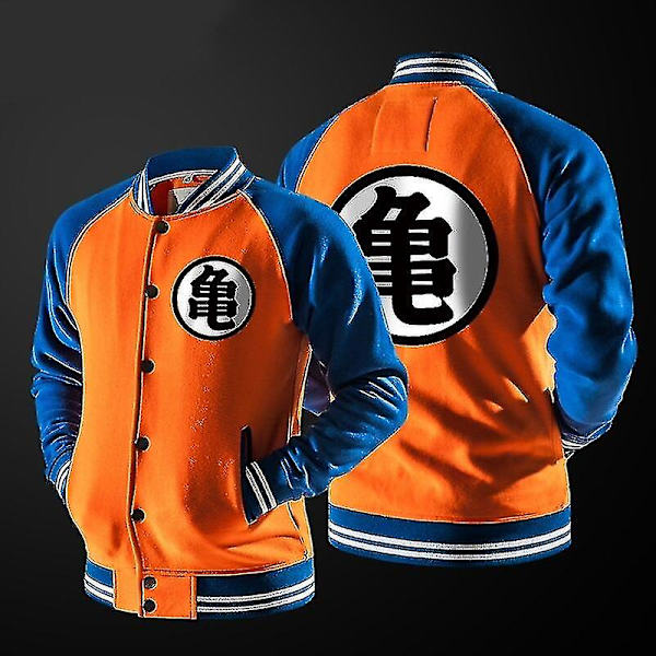 Anime Goku Varsity Jakke Efterår Casual Sweatshirt Hoodie Jakke Mærke Baseball Jakke Shry V Red L