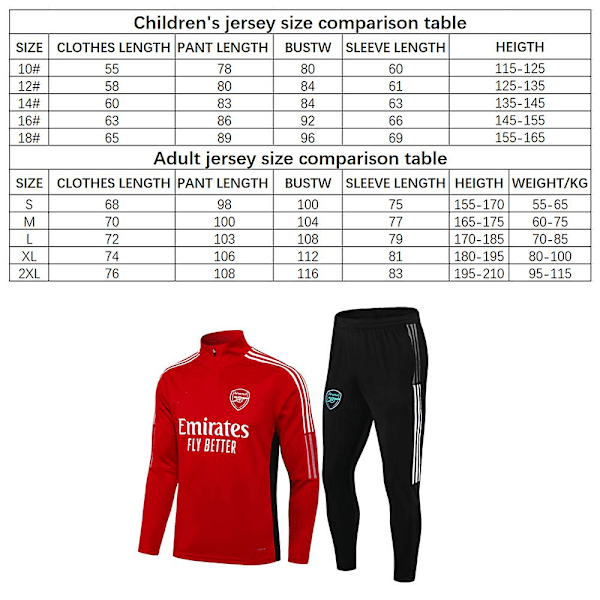 21/22 Arsenal Draktsett Ars Langarmet Fotballtreningsdrakt 16