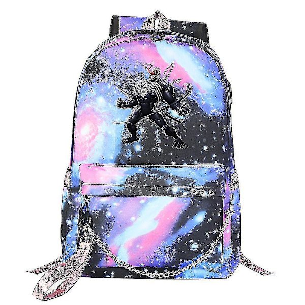 USB-rygsæk til teenagere med Venom-print (1-25) I Starry Sky-1