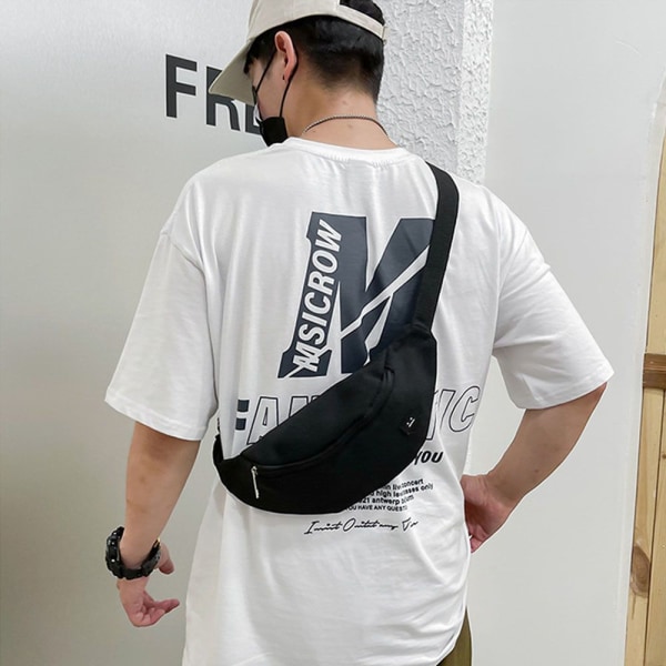 Dame Fanny Pack Midjevesker Lærred Bum Bag HVID W white