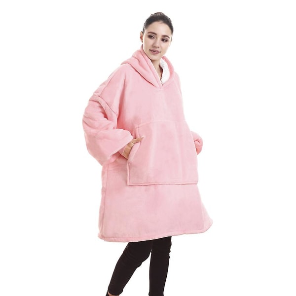 Oversized stor hettegenser teppe hettegenser ultra plysj Sherpa gigantisk teppe genser Pink