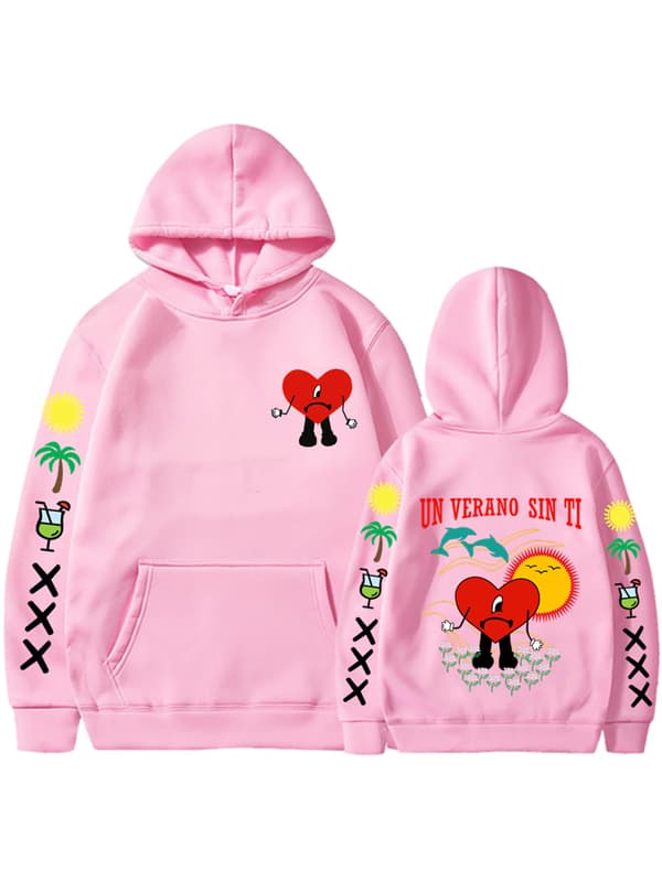 Oversized sweatshirts Unisex hettegenser Pullover treetwear kåper I pink S