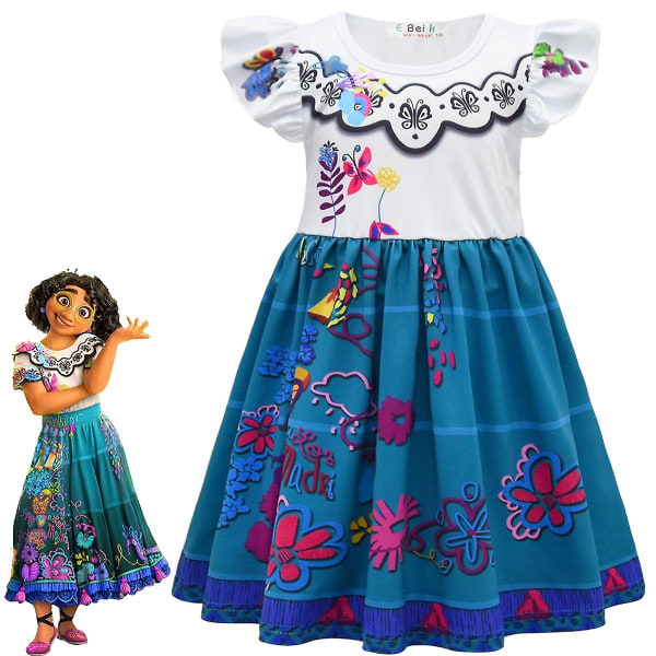 Jenter Disney Encanto Mirabel Kjole Fest Fancy Dress Cosplay Kostyme Dress (without bag) 9-10 Years