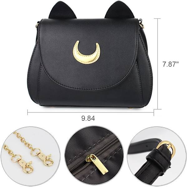 Katte taske Pu-læder gotisk håndtaske Cosplay Moon Sailor Bag I