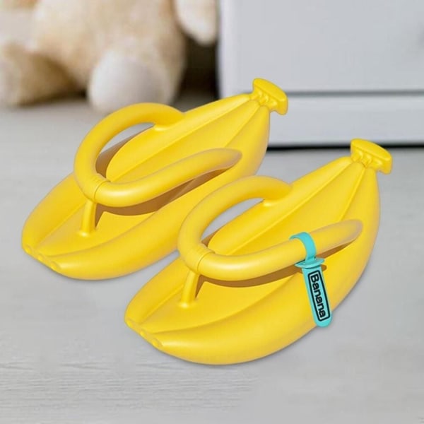 Bananformede Tøfler Tykke Sålede Tøfler GUL Yellow 42-43