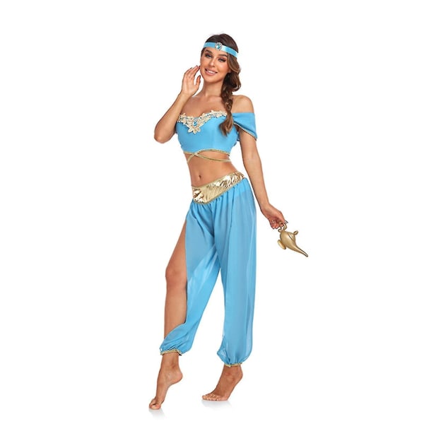2023 Ny, Aladdin Jasmine Prinsessekjole Kostyme M