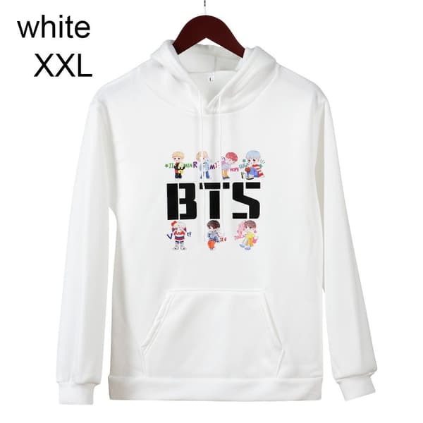 BTS Hoodies Efterårstrøjer HVID white white XXL