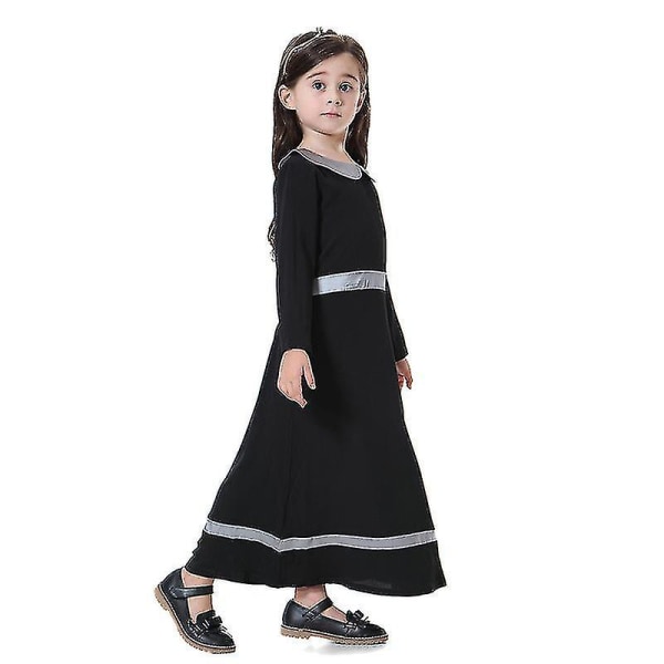 2-16 år flickor muslimsk islamisk klädsel-c Black 2-3 Years