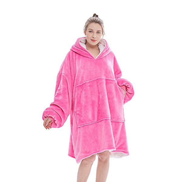 Ylisuuri hupparipeitto, ultrapehmeä Sherpa-jättipeitto, collegepaita Rose Red