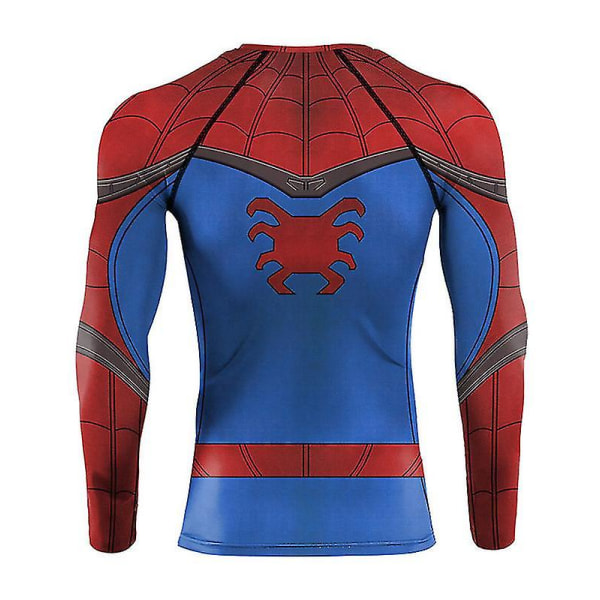 Spiderman Tight T-shirt för mäns atletisk träning Långärmad topp B XXL