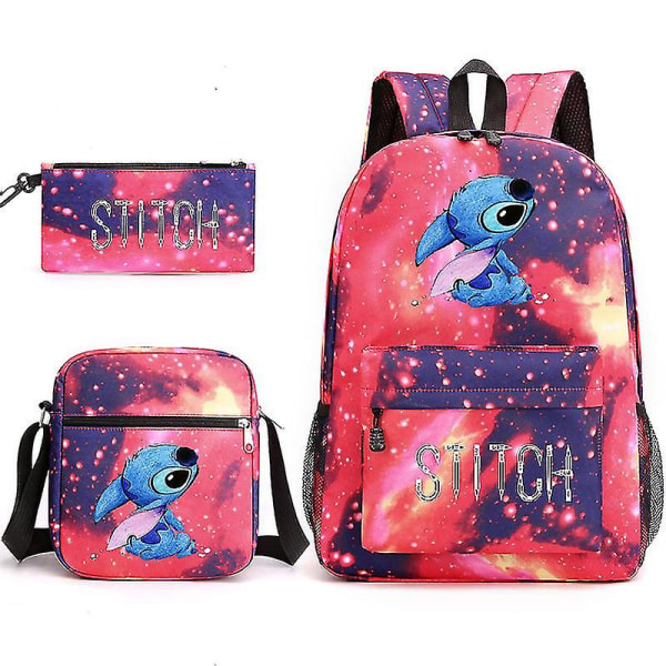 Lilo & Stitch reppusetti koululaukku . V star red