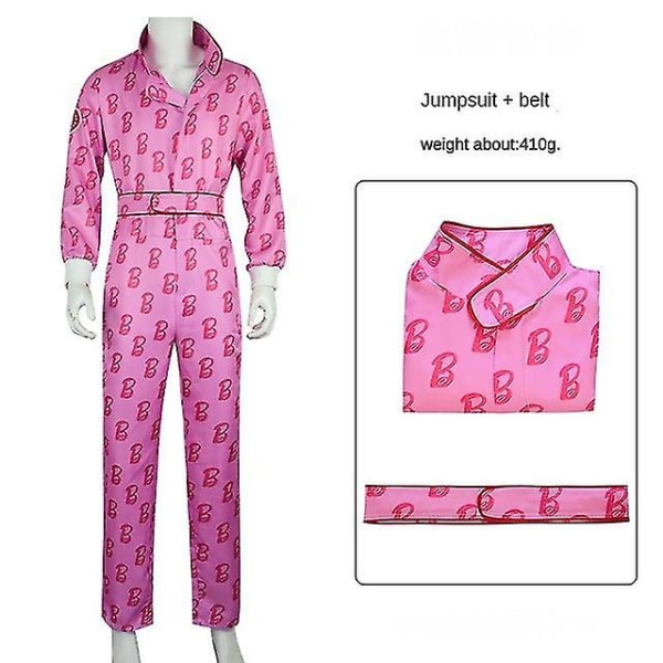 Aikuisten Barbie-asu miehille Ken Margot Barbie miehille Cosplay-asut Vaaleanpunainen haalaripuku Halloween-asut Style 5 L