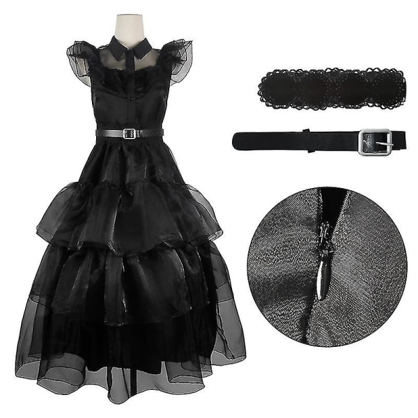 Wednesday Addams -mekko, Wednesday Addams -asu tanssimekko lapsille aikuisille tytöille Cosplay-juhlapuku Halloween Adult M
