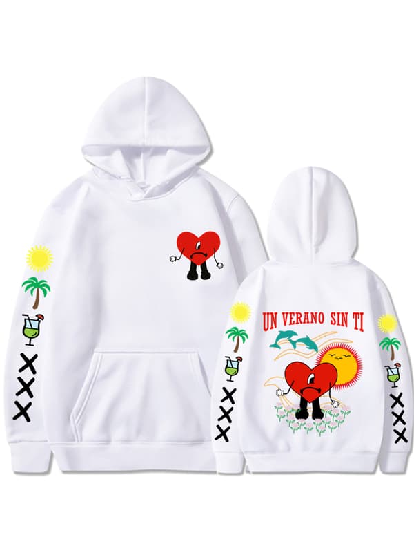 Oversized sweatshirts Unisex hettegenser Pullover treetwear kåper I white S