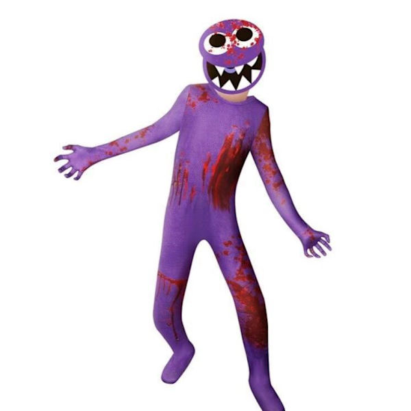 Rainbow Friends kostym för barn Blue Monster Wiki Cosplay blue 140 purple 110