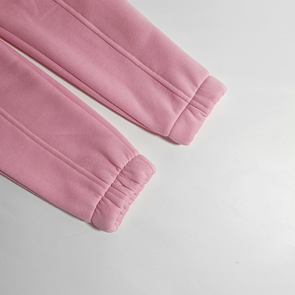 Jenter med lommer 2 deler antrekk Ensfargede Sweatsuits Set I Rosa 100cm