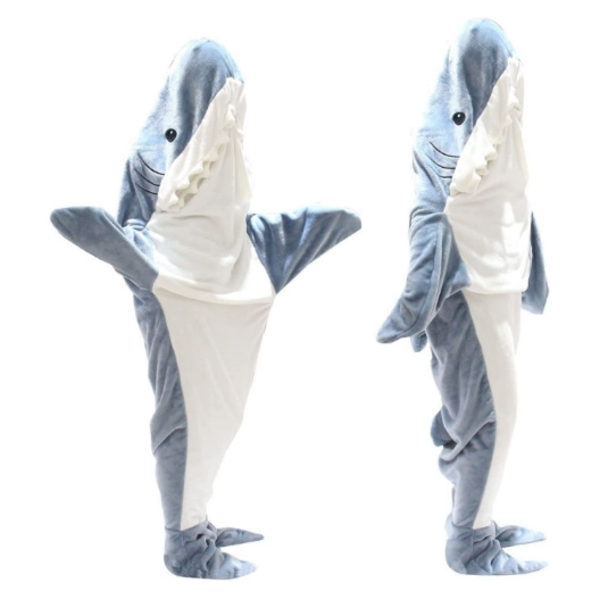Hajfilt Vuxen Supermjuk fleece-huvtröja Sovsäck Bärbar Lös One Pijamas Blå blue XL/190*90