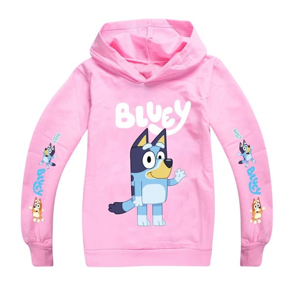 Mub- Blå hettegensere for menn og kvinner for barn BLUEY pink 130cm