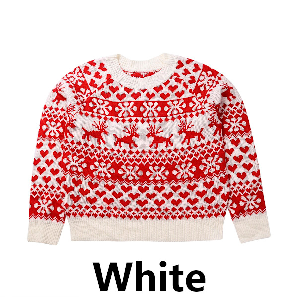 Kvinde jule striktrøje julemand print trøje Red XL