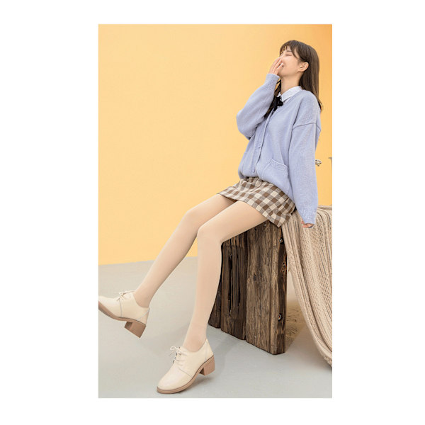 Vintervarme Leggings Dame Tyk Fleece Leggings Høj Talje Farve Yl Farve v Färg 80g with socks