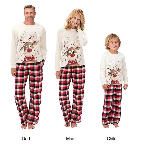 Jule Elk Pyjamas Forældre Barn Sæt Familie Matchende Nattøj Jul Casual Pjs Child 4T