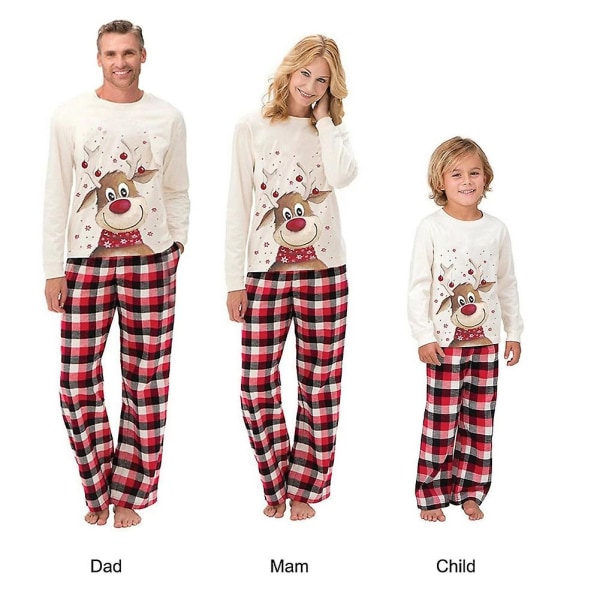 Juleelg Pyjamas Foreldre Barn Sett Familie Matchende Nattøy Xmas Casual Pjs Child 12T