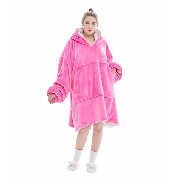 Ylisuuri hupparipeitto, ultrapehmeä Sherpa-jättipeitto, collegepaita Rose Red