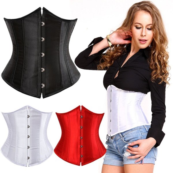 Underbyst Korsett Corselete Underkläder VIT W white XXXL