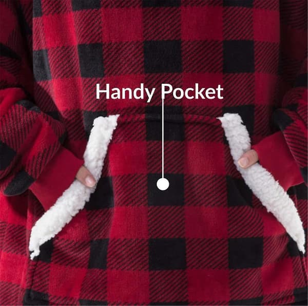 Filt Sweatshirt Oversized huppari Yl Red and black check