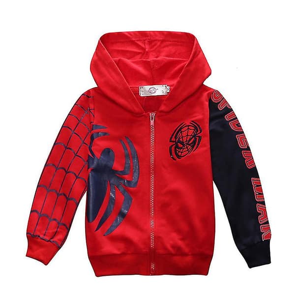 Barn Gutter Spider-man Hettegenser Jakke Rød Red 110