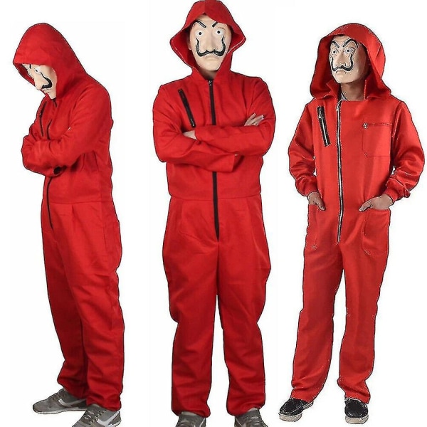 Børne- og voksen Salvador Dali La Casa De Papel Money Heist Cosplay Kostume Jumpsuit-i Kids 125