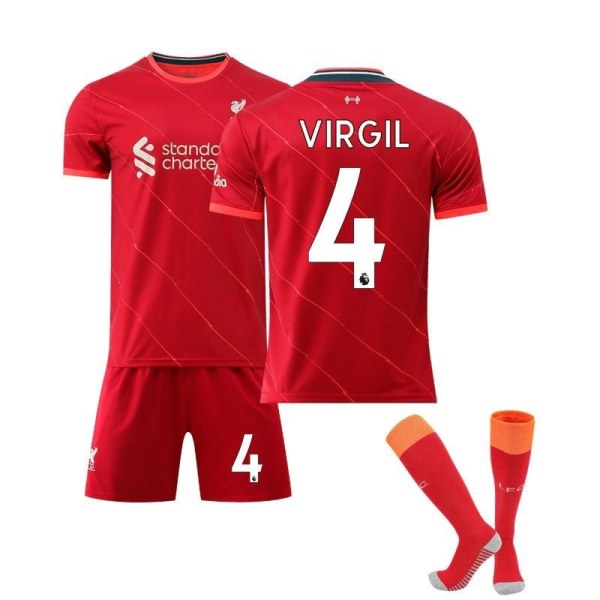 Liverpool hjemme Rød Fotballtrøye barn No.4 With Sock 22(120-130CM)