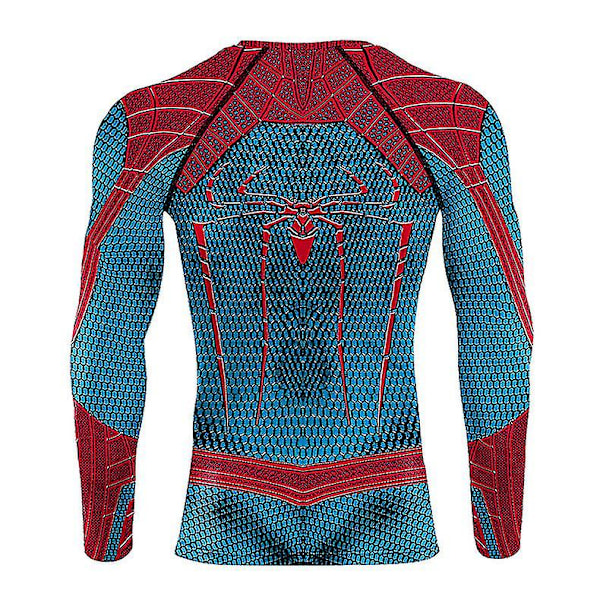 Spiderman-tiukka T-paita miesten urheilutreeniin pitkähihainen toppi D S