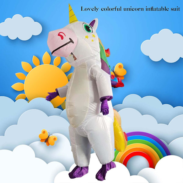Uppblåsbar Enhörning-Dräkt Blow-Up Enhörning-Dräkt För Barn Vuxna Cosplay Fantasia-Party Uppblåsbar Jumpsuit Z unicorn