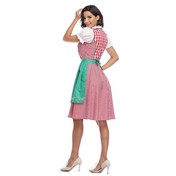 Womens Oktoberfest Beer Maid Kostume Bayersk Traditionel Dirndl Kjole 6 Farver Green XL