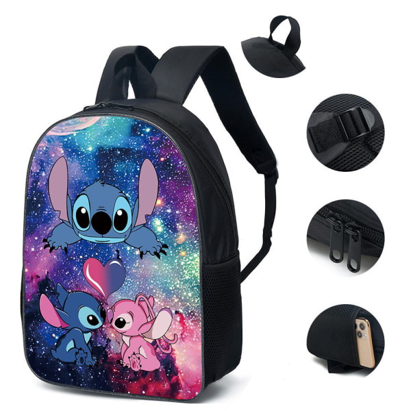 3 Stitch Ryggsekk Lunsjveske Crossbody Bag Case Set I A