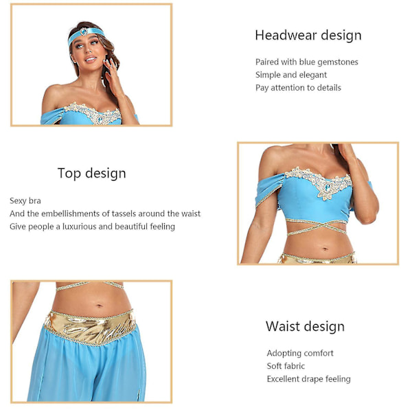 2023 Ny, Lamp Of Aladdin Jasmine Princess Dress ade Cosplay Costume M