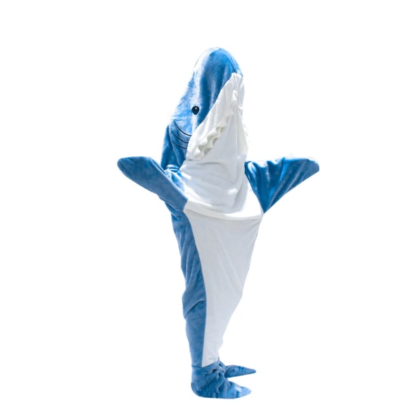 Shark Filt Super Mjuk Mysig Flanell Luvtröja Shark Sovsäck Haj Svans Bärbar Fleece Täckfilt Vuxen Cosplay Haj Dräkt Haj Presenter cm Z 200