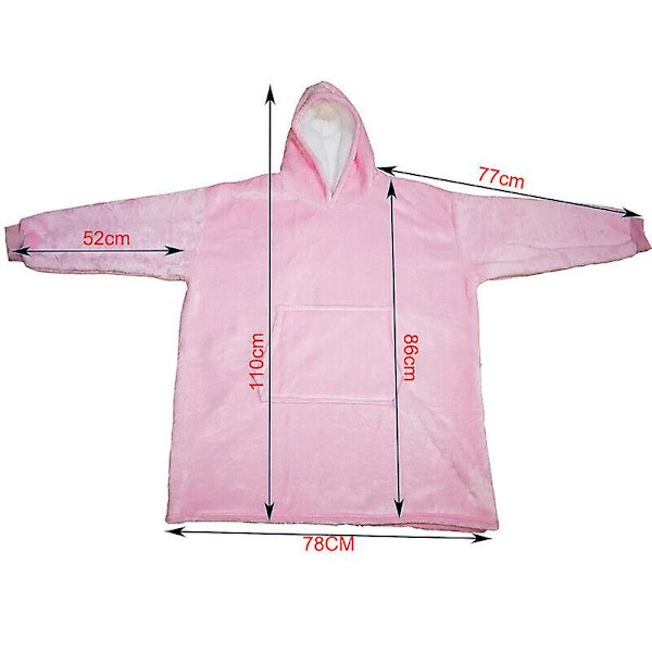 Oversized stor hættetrøje tæppe hættetrøje ultra plys Sherpa kæmpe tæppe sweatshirt Red