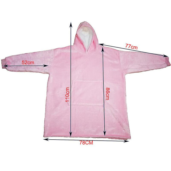 Oversized stor huva filt hoodie Ultra plysch sherpa jätte filt sweatshirt Pink