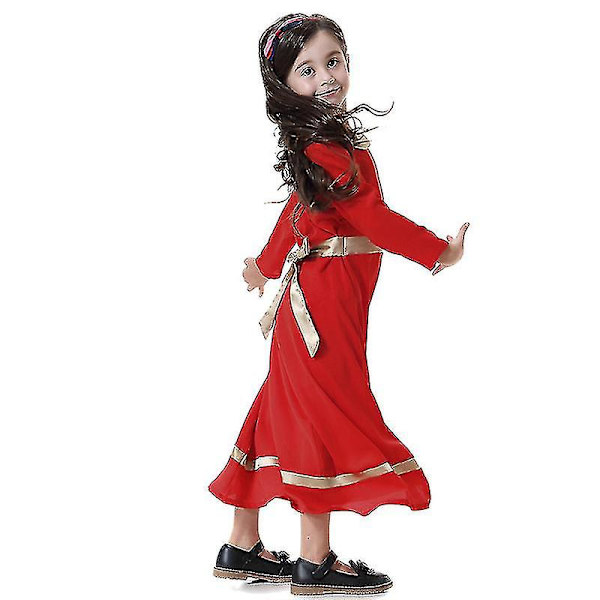 2-16 år flickor muslimsk islamisk klädsel-c Red 5-6 Years