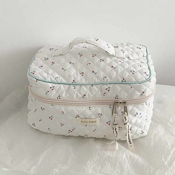 Flip Cotton Makeup Bag Kannettava meikkipussi valkoinen white